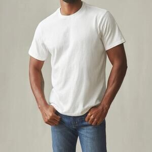 NWOT American Giant Men's 100% Cotton Premium Slub Crew Tee Bone Size 2XL